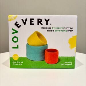 NEW Lovevery Nesting Felt Baskets 3-Piece Set Montessori Baby Toy